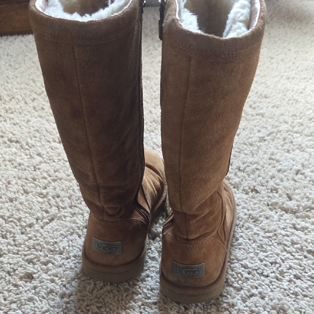 UGG Chestnut Suede Boots with Plush Lining